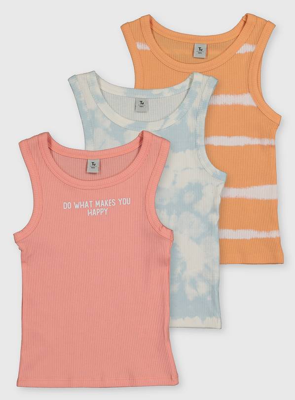 Buy Tie Dye & Clouds Vest Top 3 Pack 7 years Multipacks Argos